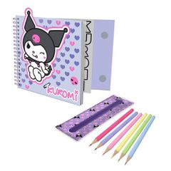 Hello Kitty Kuromi colouring set-thumb-1