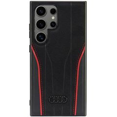 Audi Genuine Leather MagSafe S24 Ultra S928 black-red hardcase AU-TPUPCS24U-R8/D3-RD