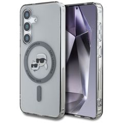 Karl Lagerfeld Button Karl & Choupette Heads Printed Logo MagSafe Samsung Galaxy S25 case black