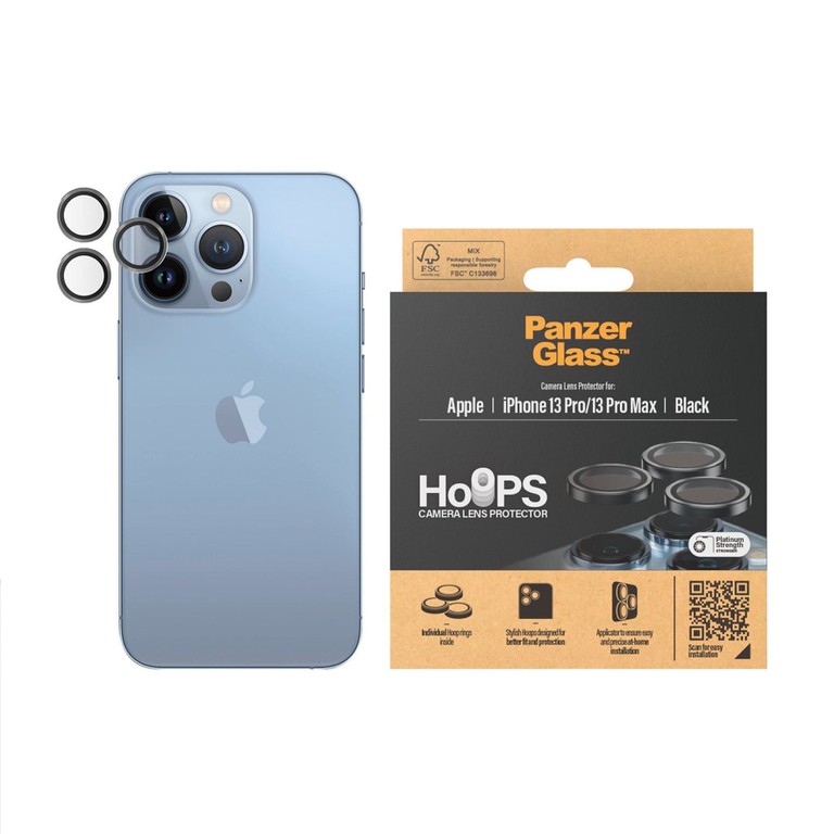 PanzerGlass - Hoops Camera Lens Protector for iPhone 13 Pro - 13 Pro Max - Black / Electronics