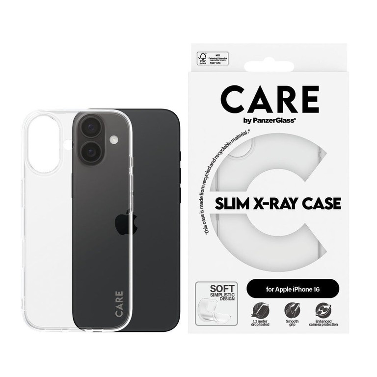 CARE by PanzerGlass - Case - Transparent - iPhone 16 / Electronics