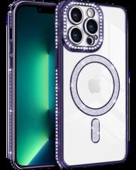 MagSafe TPU Glitter and Strass Case protect lens for iPhone 13 Pro Deep Purple