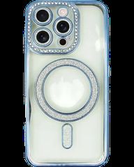 MagSafe TPU Glitter Chrome Case protect lens for iPhone 15 Pro Max 6,7" blue