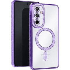 MagSafe TPU Glitter and Strass Case protect lens Samsung Galaxy A25 Purple