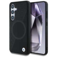 BMW Leather Half Textured MagSafe Case for Samsung Galaxy S25 - Black