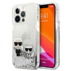 Karl Lagerfeld Liquid Glitter Karl case for iPhone 13 Pro Max 6.7" - silver