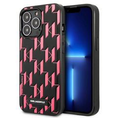 Karl Lagerfeld Monogram Plaque iPhone 13 Pro Max 6.7" Case - Pink-thumb-0