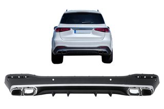 ΠΙΣΩ ΣΠΟΙΛΕΡ Rear Bumper Air Diffuser with Exhaust Muffler Mercedes GLS Class X167 (2019-up) GLS63 AMG  Design
