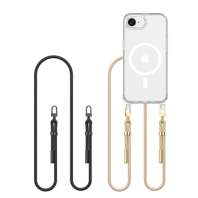 Tech-Protect FlexAir Chain MagSafe iPhone 16e Case - Black/Beige