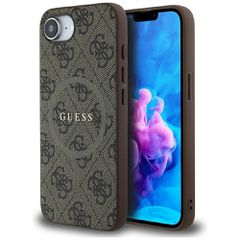 Guess 4G Ring Classic Logo MagSafe iPhone 16e Case - Brown