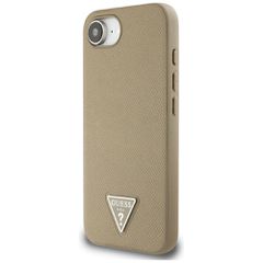 Guess Grained Triangle MagSafe case for iPhone 16e - brown-thumb-1