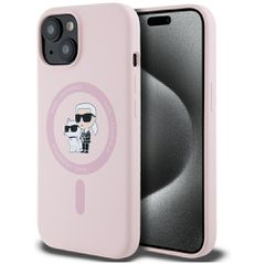 Karl Lagerfeld Silicone Karl MagSafe iPhone 15 Plus Case - Pink