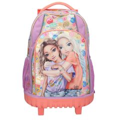 Topmodel - TOPModel School Backpack Trolley GIRL POWER - Beige, Lilac, Coral - 34x24x50 cm (413286) / Luggage and Travel Gear