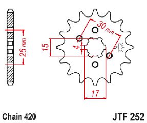 Γραναζι Εμπρος Ατσαλινο Honda Jtf252 | Jt Sprockets-12