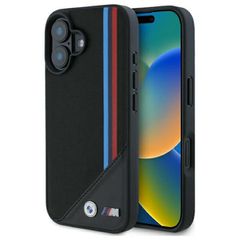 BMW M Meshed Tricolor Stripes MagSafe case for iPhone 16 - black