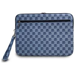 DKNY Sleeve Checkered Pattern Printed Stripes 14" Laptop Case - Blue-thumb-2