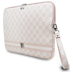 DKNY Sleeve Checkered Pattern Printed Stripes 14" Laptop Case - Pink-thumb-1