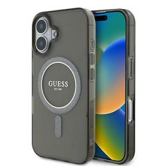 Guess IML Glitter Circle MagSafe case for iPhone 16 - black-thumb-0