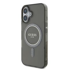 Guess IML Glitter Circle MagSafe case for iPhone 16 - black-thumb-1