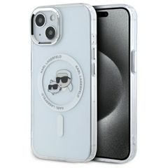 Karl Lagerfeld IML Metal Karl Head MagSafe iPhone 15 Case - White