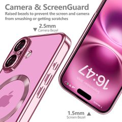 Tech-Protect MagFlex MagSafena iPhone 16 Case - Clear / Pink-thumb-1