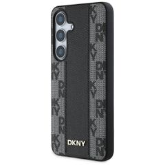 DKNY Leather Checkered Pattern MagSafe Case for Samsung Galaxy S25 Black-thumb-1
