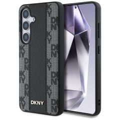 DKNY Leather Checkered Pattern MagSafe Case for Samsung Galaxy S25 Black-thumb-0