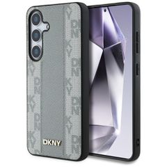 DKNY Leather Checkered Pattern MagSafe case for Samsung Galaxy S25 taupe
