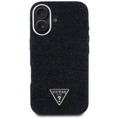 Guess Denim Triangle Logo MagSafe case for iPhone 16 - black-thumb-2