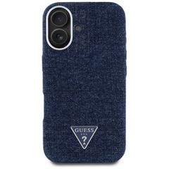Guess Denim Triangle Logo MagSafe iPhone 16 Case - Blue-thumb-2