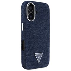 Guess Denim Triangle Logo MagSafe iPhone 16 Case - Blue-thumb-3