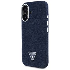 Guess Denim Triangle Logo MagSafe iPhone 16 Case - Blue-thumb-1