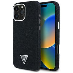 Guess Denim Triangle Logo MagSafe case for iPhone 16 Pro - black-thumb-0