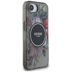 Guess IML Flowers MagSafe iPhone 16e Case - Black-thumb-3