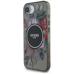 Guess IML Flowers MagSafe iPhone 16e Case - Black-thumb-1