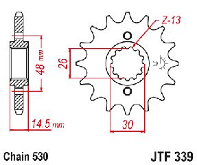 Γραναζι Εμπρος Ατσαλινο Vf700, Cb750, Vfr750/800, Cbr1000/11000 Jtf339 | Jt Sprockets-18Rb