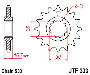 Γραναζι Εμπρος Ατσαλινο Cbr900Rr, Cbr1000Rr Jtf333 | Jt Sprockets-15