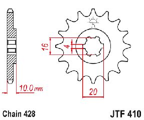 Γραναζι Εμπρος Ατσαλινο Jtf410 | Jt Sprockets-14