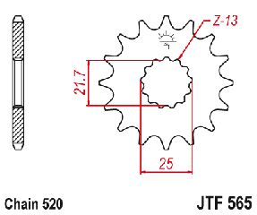 Γραναζι Εμπρος Ατσαλινο Yamaha, Kawasaki Jtf565 | Jt Sprockets-16Rb