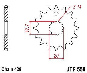 Γραναζι Εμπρος Ατσαλινο Dt125, Tzr125, Tdr125, Yz85 Jtf558 | Jt Sprockets-17