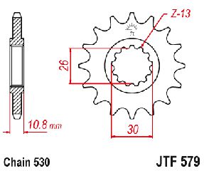 Γραναζι Εμπρος Ατσαλινο Rd500, Fz1, Yzf R1, Xjr1300, Mt-01 Jtf579 | Jt Sprockets-16