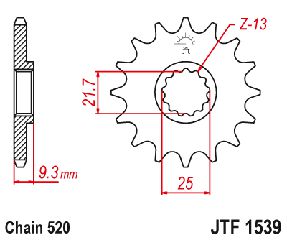Γραναζι Εμπρος Ατσαλινο Ex250/300, Kle300 Jtf1539 | Jt Sprockets-14