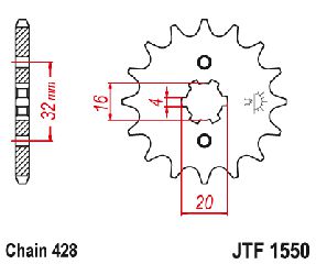 Γραναζι Εμπρος Crypton S/R/X, Yzf-R1 125, Jtf1550 | Jt Sprockets-14