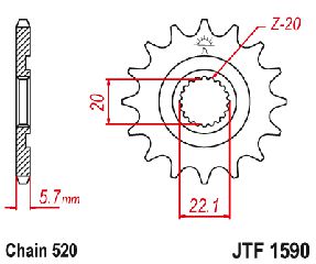Γραναζι Εμπρος Ατσαλινο Yamaha Yz125, Yzf250, Wr250, Wrf250, Gas Gas Jtf1590 | Jt Sprockets-14Sc