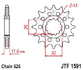 Γραναζι Εμπρος Ατσαλινο Fz-07, Mt-07, Mt-09, Tdm 900, Yzf-R1 Jtf1591 | Jt Sprockets-16