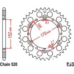 Γραναζι Πισω Σιδερενιο Yamaha Yz, Wr, Tt600R, It175/200 Jtr853 | Jt Sprockets-51