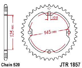 Γραναζι Πισω Σιδερενιο Atv Yamaha Raptor 250/350/700, Yfz450 Jtr1857 | Jt Sprockets-39