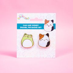 Squishmallows - Pin Badges x 2 Cam & Wendy - Compact Size / Gadgets