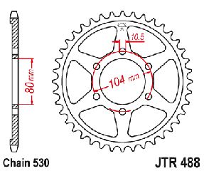 Γραναζι Πισω Σιδερενιο Gpz550, Kz550, Kz750, Zr400, Z500, Zx9R, Zxr1200, Zx12R Jtr488 | Jt Sprockets-38