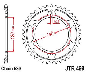 Γραναζι Πισω Σιδερενιο Tl1000 S/R, Vn800, Gsxr1300 Hayabusa 99-07 Jtr499 | Jt Sprockets-40